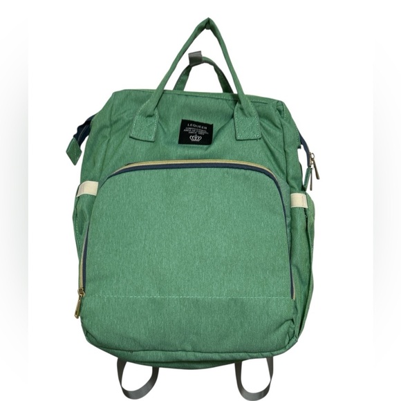 LEQUEEN Baby Diaper Bag Waterproof  Backpack Portable Crib Changing Station EUC. - Picture 2 of 15